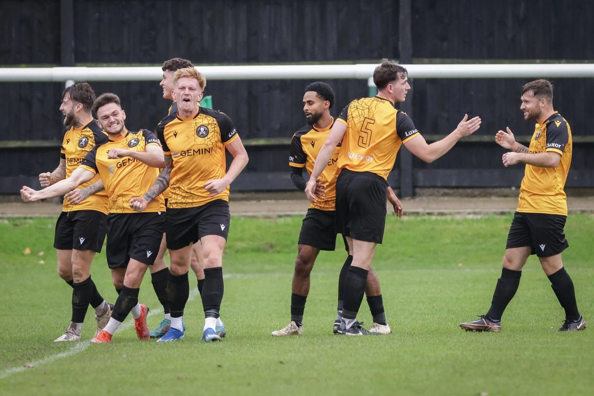 The Pirates celebrate their 5-0 over MK Irish in the First Round