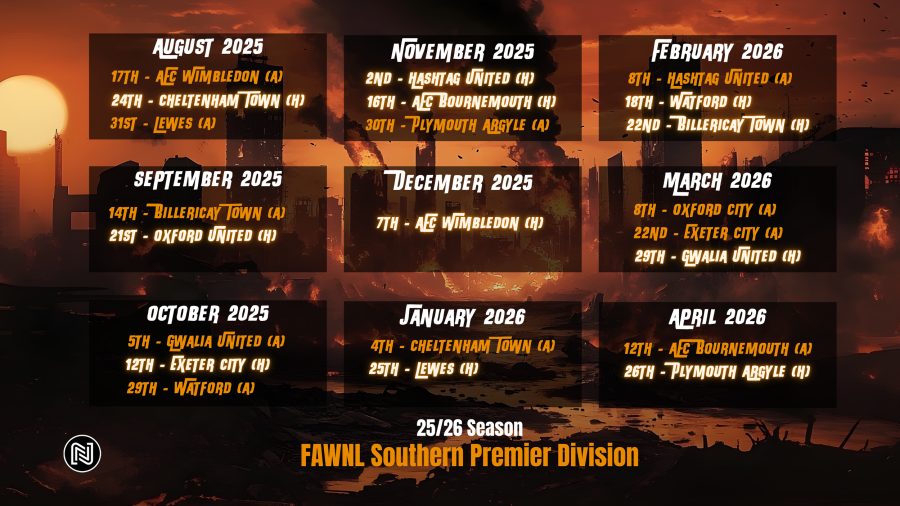 Real Bedford Women’s 2025/26 FAWNL Fixtures Revealed